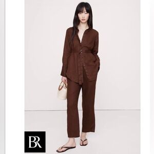 Banana Republic Linen Belted Tunic Shirt